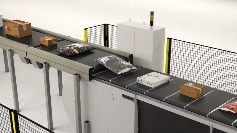 Beumer sortiert Packstücke mit Quergurtförderung