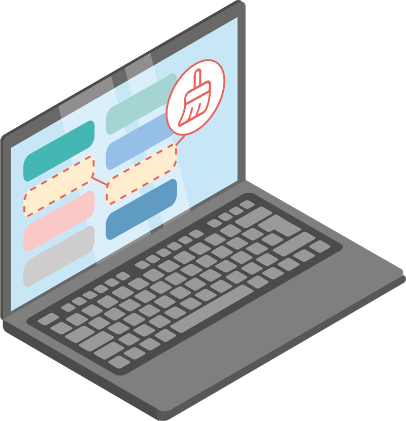Data cleansing on laptop