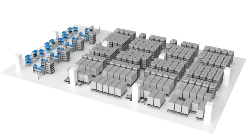 Lagersystem wird gebaut von GeekPlus-P-Serie