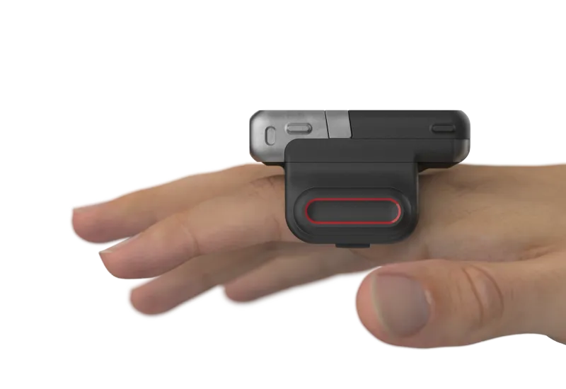 Scanner auf dem Finger einer Person von Honeywell