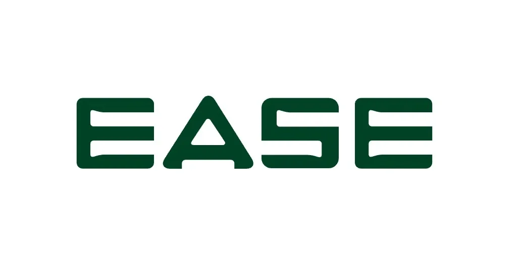 Grüner Schriftszug "EASE" auf transparentem Hintergrund