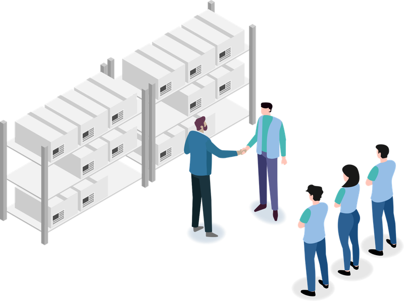 Employee Training - Man shakes hand of employee