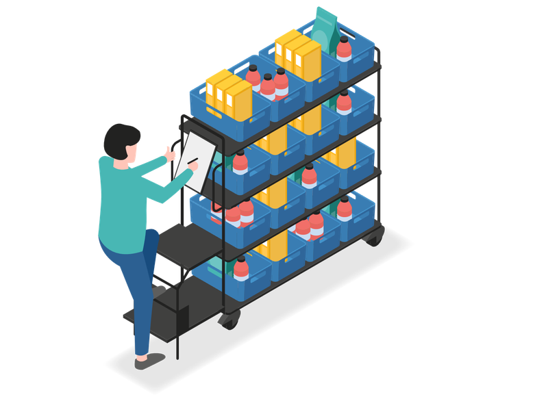 Mitarbeitende nutzt Pick-by-Paper Kommissioniermethode