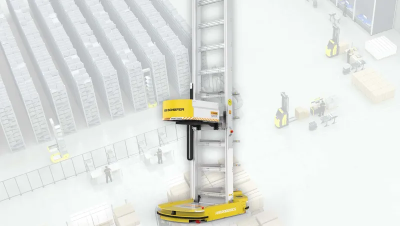 Bild von mobilen Roboter von SSI Schäfer