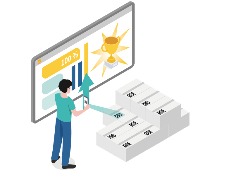 Mitarbeiter bekommt durch einen Scan Reward im datengetriebenen Incentivemanagement