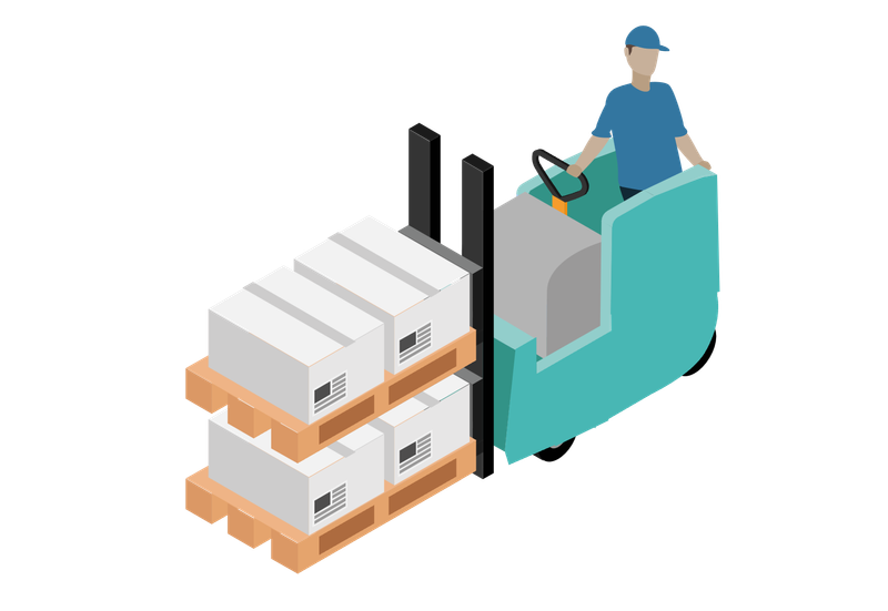Doppelstock-Hochhubwagen mit zwei Paletten