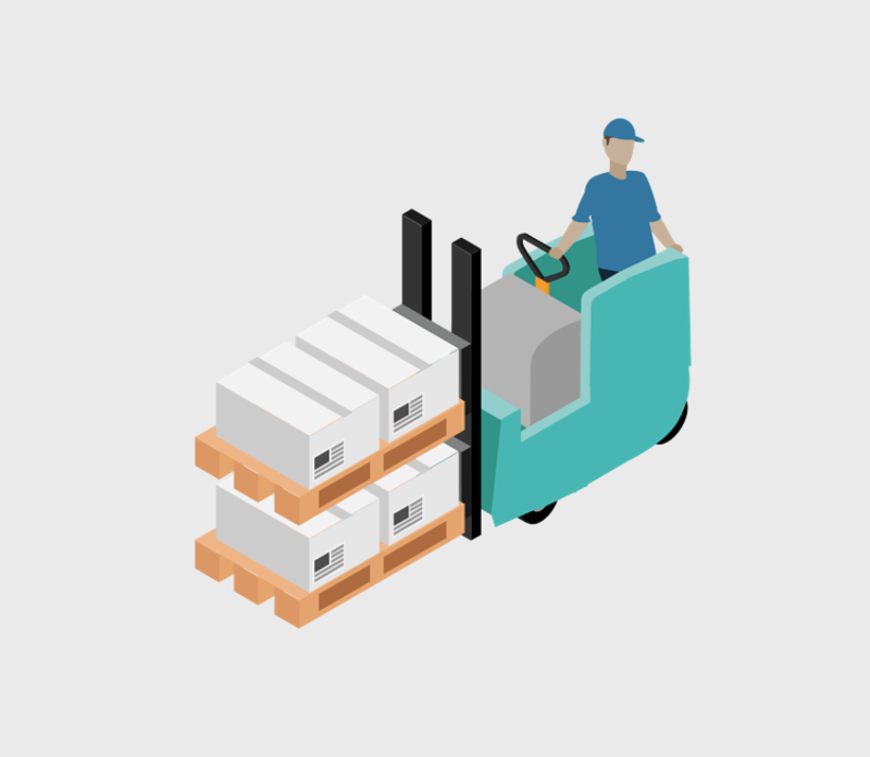 Rider Double Stacker with two pallets