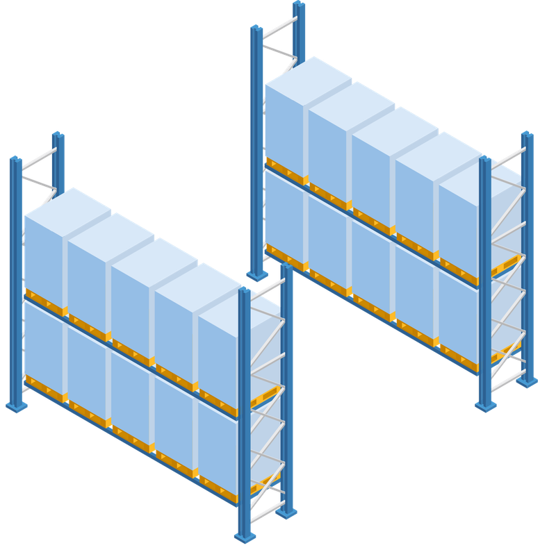 Two pallet shelfs