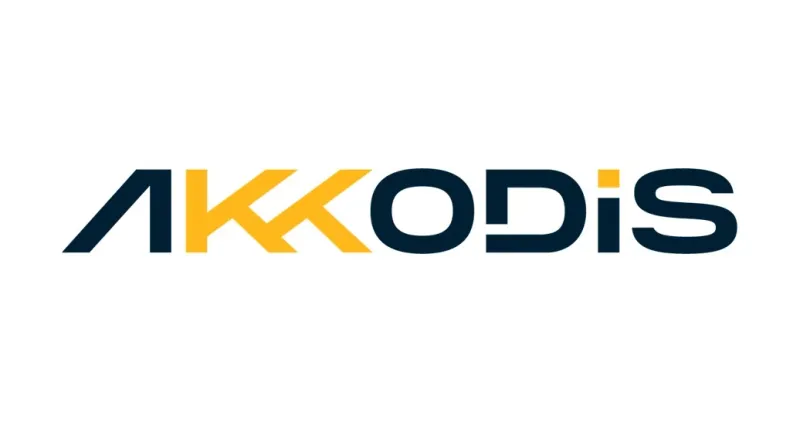 Logo of Akkodis in yellow and black letters