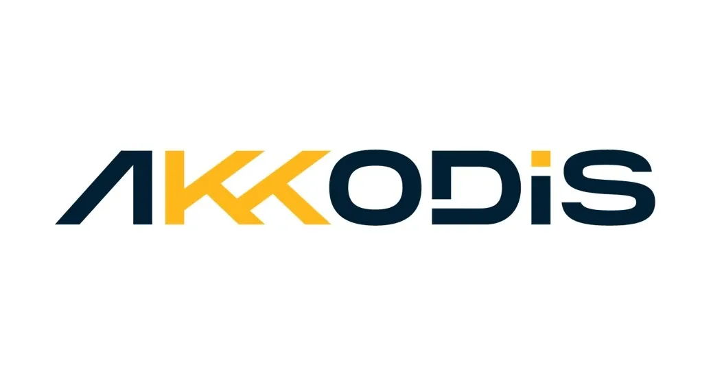 Logo of Akkodis in yellow and black letters