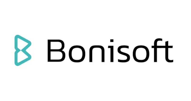 Bonisoft logo in light blue