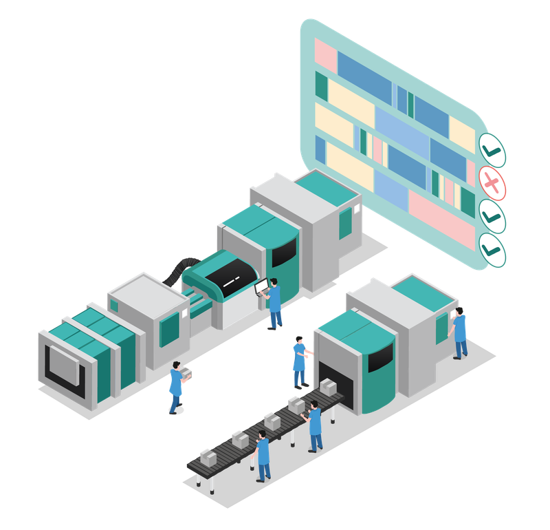 Production line with a production plan