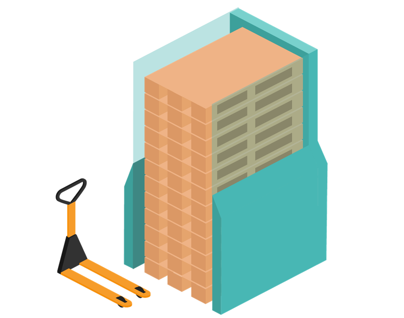 Palettenmagazin mit Handhubgabel