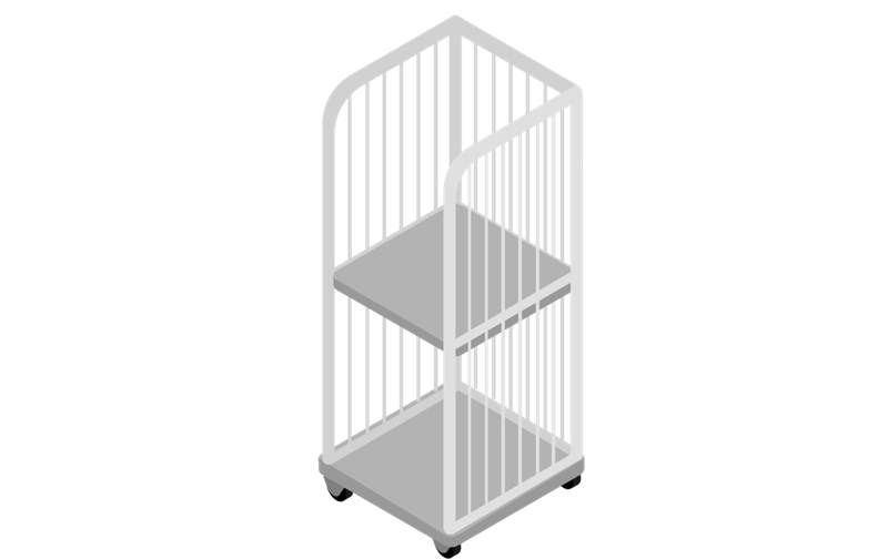 Roll cart – roll container with two stories