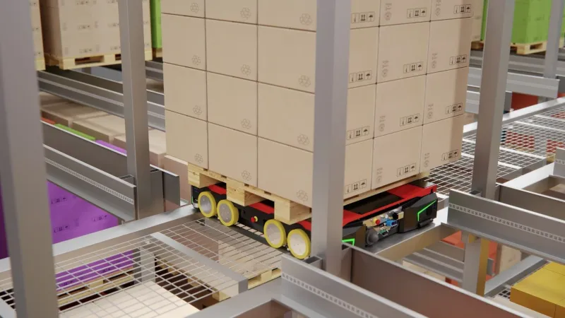 Linde S-MATIC cube - automated 4-way pallet shuttle system loaded