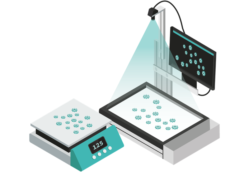 Assisted Counting of Small Parts with a Waage scale and camera