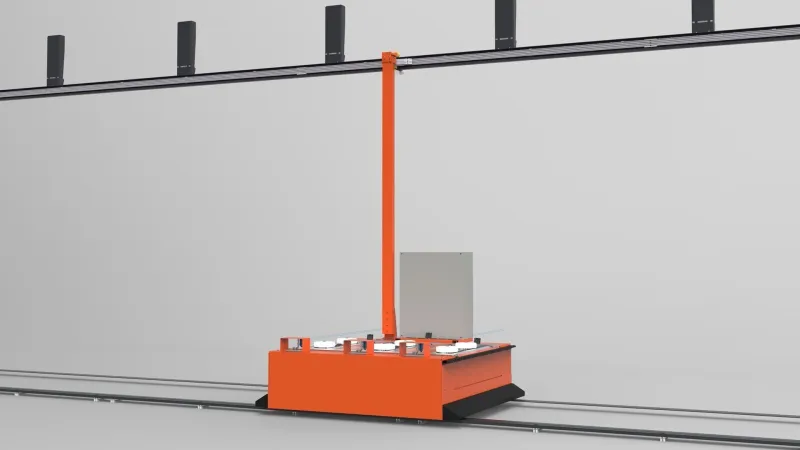 Querverschiebewagen auf Schiene