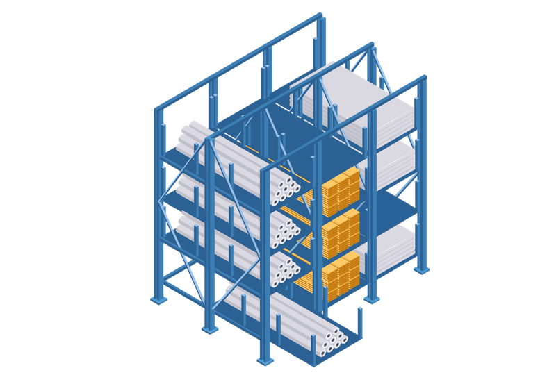 Wabenregal mit herausnehmbaren Kassetten